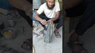 Auto tubeless tyre repairauto car tyre tires tubeless shortsrajutyreripiarig120 [upl. by Yarw]