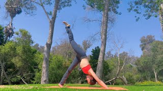 Morning Wake up Yoga in Nature  Yoga Vlog 4K [upl. by Eiryt50]