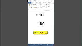 🐅 Tiger Symbol Shortcut Key In MS Word tiger symbol shorts [upl. by Bussy875]