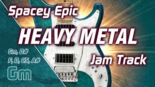 Spacey Epic Heavy Metal  Hard Rock Guitar Backing Track Jam in Gm  G Minor  G Moll [upl. by Juditha189]