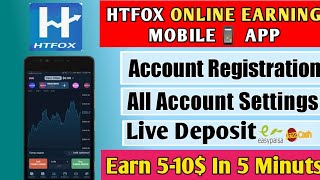 HTFox TradingAccount RegistrationHow To Deposit On HTFox From Jazzcash Easypaisa Online Earning [upl. by Chessy]