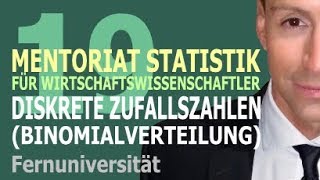 Diskrete Zufallszahlen  19 Kursvideo  Mentoriat Statistik für Wirtschaftswissenschaftler [upl. by Samled]