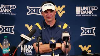 WVU Football  Oct 5 Coach Brown Oklahoma State Post Game [upl. by Acimat681]