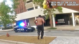 Oklahoma City Police Take Down Robbery Suspect Fleeing On Skateboard [upl. by Eleonore827]