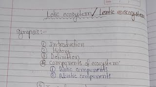 Lotic and lentic ecosystem MSc zoology full hindi nots [upl. by Irolav]