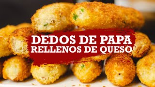 Cómo hacer Dedos de Papa RELLENOS de Queso  Recién Cocinados [upl. by Kceb]