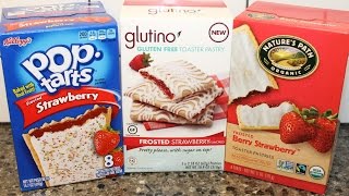 Pop Tarts vs Glutino Vs Nature’s Path Blind Taste Test – Frosted Strawberry [upl. by Santa]