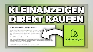 Kleinanzeigen direkt kaufen  sofort bezahlen Tutorial [upl. by Hanauq]