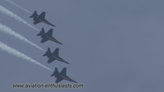 2014 Cleveland National Air Show Blue Angels Left Echelon Roll [upl. by Naujek]