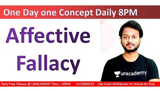 Affective Fallacy  NTA UGC NET English literature by AKSRajveer  Literature Lovers [upl. by Yboc982]