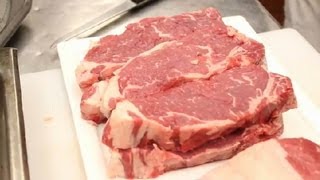 How to Cut Beef Into Steaks  NYC Cuisine [upl. by Eimme]