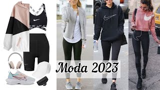 MODA 2023 OUTFITS CÓMO Vestir CON ROPA DEPORTIVA BÁSICA Y SENCILLA LOOKS PARA MUJER TENDENCIAS 2023 [upl. by Nerw]