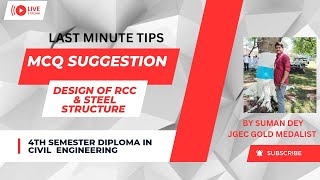 DESIGN OF RCC amp STEEL STRUCTURECEPC 404 MCQ SUGGESTION ALONG WITH 2022 SOLUTION WBSCTE  4TH SEM [upl. by Heydon842]