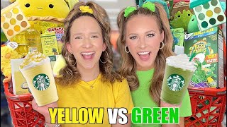 YELLOW ✨☀️ VS GREEN 🍀🐸 TARGET SHOPPING CHALLENGE [upl. by Savanna]