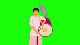 Dhak and Dhol  Bengali Instrument  Durga Puja  Animated Green Screen Video [upl. by Chaudoin]