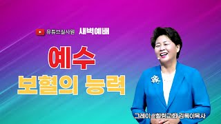 예수 보혈의 능력 20241115금 새벽6시예배 새벽예배 그레이스힐링교회 김록이목사 100일작정기도유튜브실사원 [upl. by Danby225]