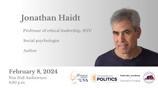 Jonathan Haidt at the University of Virginia [upl. by Yelruc]