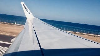 Ryanair Boeing 737800 ✈️Taxi amp Takeoff Lanzarote Arrecife Rare Runway 21 Departure [upl. by Ettenig]