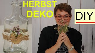 Herbstliche Tischdeko selber machen  Upcycling Idee mit Altglas [upl. by Gleda]