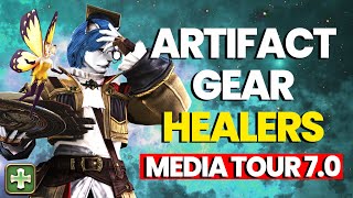 FFXIV Dawntrail Media Tour  Healer Artifact Job Gear 70 WHM SCH AST amp SGE [upl. by Ralat258]