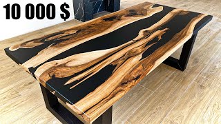 How to make a tableWalnut and epoxy resin table WOODWORKING [upl. by Sterling]