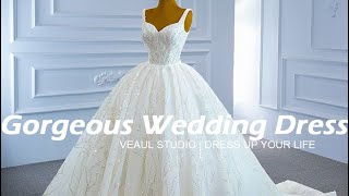 Luxury  Gorgeous White Bridal Wedding Dresses 2021 Ball Gown  Veaul [upl. by Gylys670]