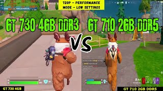 Fortnite  GT 730 4GB DDR3 VS GT 710 2GB DDR5 2024 fHDgaming [upl. by Hannala263]