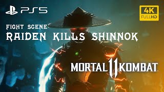 Mortal Kombat 11 Raiden Kills Shinnok  MK11 Story Mode Gameplay [upl. by Annahsar]