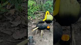 Survival Skills single mom steam bad water in coconut camping outdoor bushcraft lifehacks [upl. by Anibor]