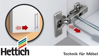 Adjusting cup hinges and doors DoItYourself with Hettich [upl. by Ahsikym]