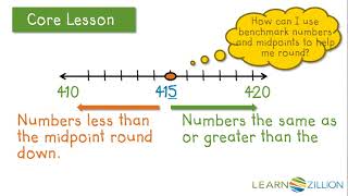 Round to the nearest ten using a number line [upl. by Rickert346]