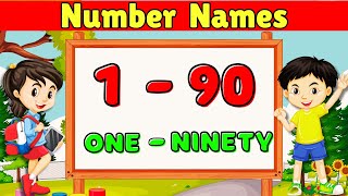 Number Names 1 to 90  1 to 90 spelling  Number spelling  Learn Numbers  counting [upl. by Halladba]