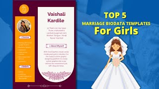 Top 5 Marriage Bio data Templates For Girls [upl. by Mateusz986]