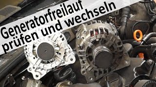 Diesel TDI keilriemen macht Geräusche Generatorfreilauf prüfen und wechseln [upl. by Nylsoj]