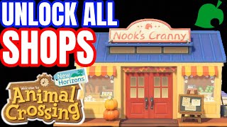 Unlock All Shops  Animal Crossing New Horizons Able Sisters Resident Services Upgrade amp MORE [upl. by Hillard168]