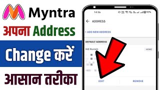 How To Change Address In Myntra App  Myntra Me Address Kaise Change Kare [upl. by Emarej]