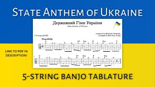 State Anthem Of Ukraine 5string banjo tabs [upl. by Melak]