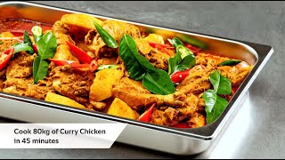 80kg of Curry Chicken in 45 minutes with iVario Pro L  RATIONAL [upl. by Nnayelsel320]