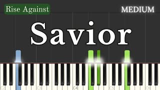 Savior  Rise Against Medium Piano Tutorial  Sheet Music  MIDI file [upl. by Nilrah]