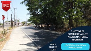 V290 5 HECTARES RESIDENTIALCOMMERCIAL LOT PRICE 60O PER SQM LOCATION UMINGAN PANGASINAN [upl. by Alul371]