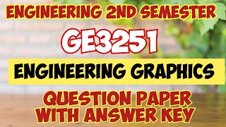 GE3251Engineering GraphicsImportant QuestionsOld Question paper with answer key 2024 [upl. by Aynad]