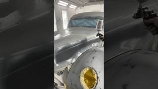 Spraying filler primer ford automobile bodywork restoration 1940 spraybooth painting primer [upl. by Dow]