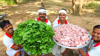 Bengali style Palak Chicken curry recipe  Winter special palak chicken cooking for village people [upl. by Wachter]