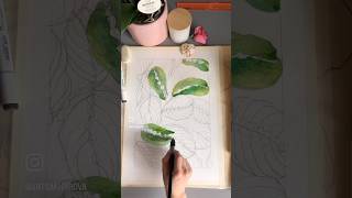 Акварельные листья🌿watercolorartistrywatercolouristpaintingdrawingartwatercoloring [upl. by Oribelle]