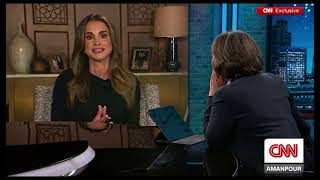 Jordans Queen Rania Al Abdullah Discusses Israel Palestine With CNNs Christiane Amanpour [upl. by Arinaid]