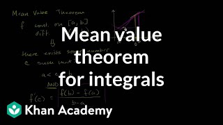 Mean value theorem for integrals  AP Calculus AB  Khan Academy [upl. by Eeluj]