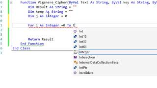 Vigenere Cipher Encryption in VB 2015 [upl. by Hgielyk]