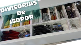 COMO FAZER DIVISÓRIAS PARA GAVETAS DE TALHERES COM ISOPOR [upl. by Pierette]