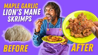 Lions Mane Maple Garlic Skrimpz Full Recipe lionsmane mushroomrecipes [upl. by Hanway]