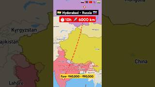 Hyderabad to Russia flight ✈️ route explore live flight route aviation excelbytesized explore [upl. by Ecnerwal394]